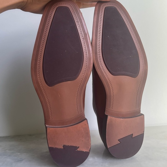 NORDSTROM MENS Emmett Plain Toe Leather Derby Shoes in Brown Ochre - Picture 11 of 11